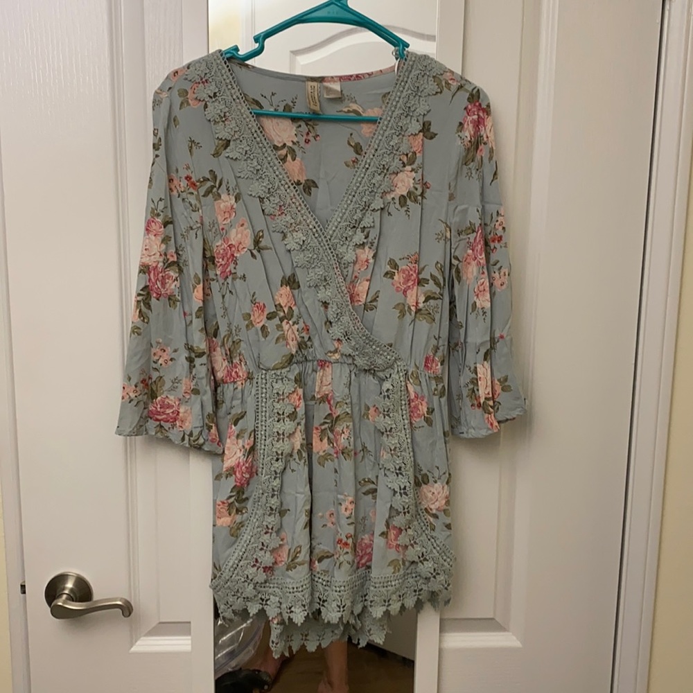 H&M Floral Long Sleeve Romper